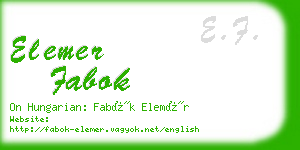 elemer fabok business card